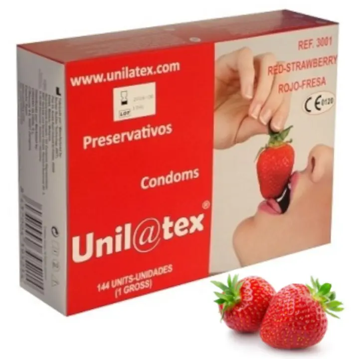 Belover Preservativos Unilatex Sabor Fresa 144 Unidades - Certificado ISO 4074 - 1