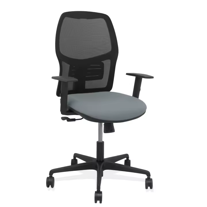 Silla Alfera sincro malla negra bali gris brazo regulable - 1