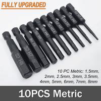Juego De 10 Piezas De Cabezas De Destornillador Hexagonal SAE/Métrica Y Allen Con Cabezas De Broca De 1/4 De Diametro Mango De Solado Magnético Kit De Destornilladores - details 1