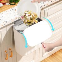 Cesta De Basura Inteligente Montada En La Pared 9L Para Cocina Y Baño Ecológica De Plástico Con Cubierta Rodante Accesorios De Cocina - details 3