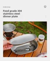 PLATO PEQUEño Y Olla GRANDE Portátil De Acero Inoxidable 304 Para Camping Y Viajes CLS&NOBANA Utensilio De Cocina Al Aire Libre - details 1
