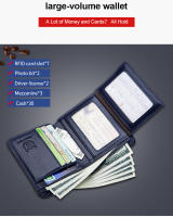 BULLCAPTAIN Cartera De Cuero Genuino Para Hombre Pequeña Monedero RFID Con Portatarjetas Y Bolsillo Para Monedas Calidad Superior - details 3