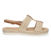 Davinia Shoes Sandalia Plana para Mujer, Comoda, Forrada de Yute, Doble Pala, Talon Abierto, y Cierre de Hebilla, Primavera Verano 2023 Shoes&Blues.es 2FB-2181-Apricot - details 1