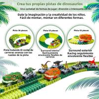 Juego De Juguete Para Niños Dinosaurio 193pcs Carreras En La Carretera Del Mundo Set De Juego Flexible Con Coche De Tren Para Regalos De Navidad Y Cumpleaños - details 2