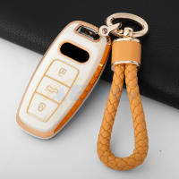 Funda De Llave De Coche TPU Para Audi 4K A8 E-tron Q5 Q7 Q8 C8 D5 SQ8 R8 A1 A3 A4 A6 A7 Protector De Llave Con Cadena - details 6