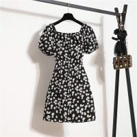 Vestido Mini De Verano Para Mujer Estampado Floral Chiffón Casual Cintura Natural Manga Larga Suelta Cierre De Cremallera - details 11