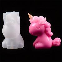 Molde De Silicona Transparente De Unicornio Para Velas Epoxy Resina Animal Herramienta De Decoración Para Artesanía Y Aromaterapia Tamaño 6x6cm - details 1