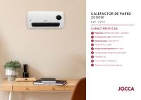 Calefactor y ventilador de pared Jocca con una potencia de 2000W, mando a distancia para programar el termostato y temporizador, con tecnología PTC y función de puerta o ventana abierta - details 1