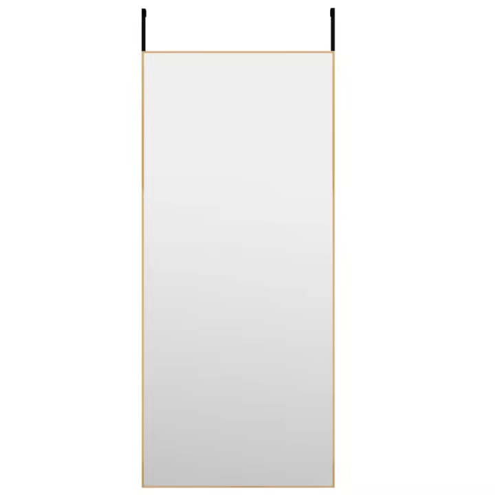 Espejo de Puerta Cristal y Aluminio Dorado 40x100 cm, Espejo de maquillaje - 1