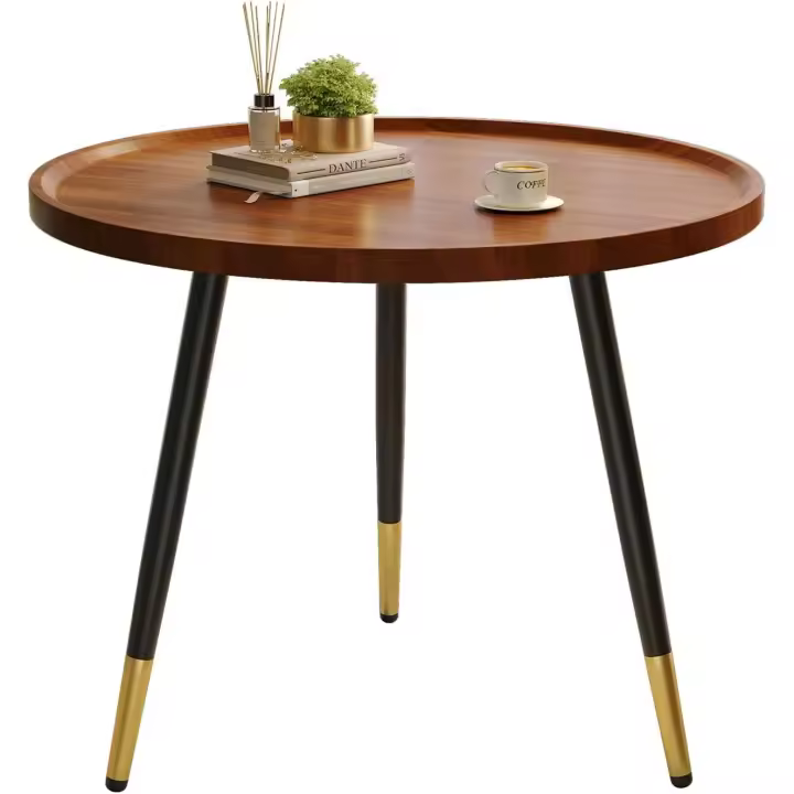 Mesa de Centro Redonda pequeña para Espacios pequeños, Mesa Central Moderna y Simple con Marco para Sala de Estar, Oficina en casa, fácil Montaje - 1