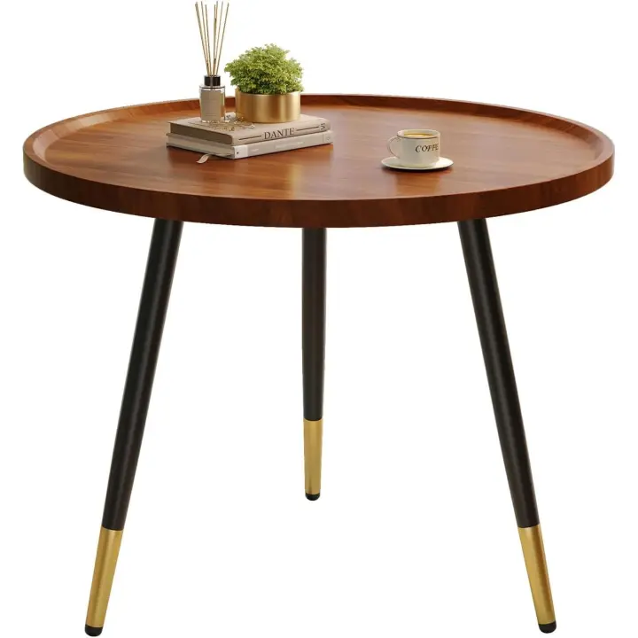 Mesa de Centro Redonda pequeña para Espacios pequeños, Mesa Central Moderna y Simple con Marco para Sala de Estar, Oficina en casa, fácil Montaje - 1