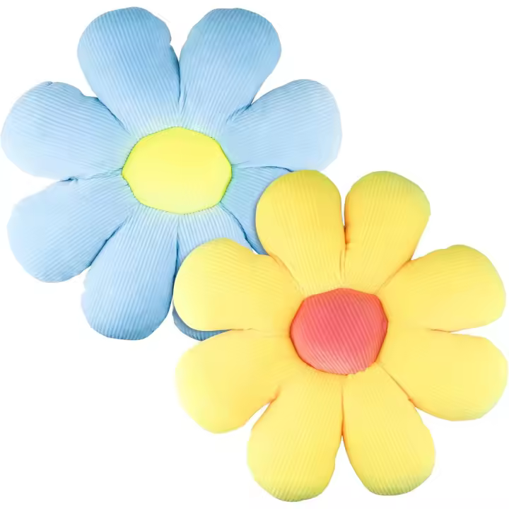 2 Cojines De Flores, Cojín De Asiento con Forma De Flor De Margarita, Cojín Decorativo De Sofá, Cojín Suave para Sala De Estar, Sofá, Dormitorio,Linda Flor Cojín De Felpa Tatami Almohada para - 1