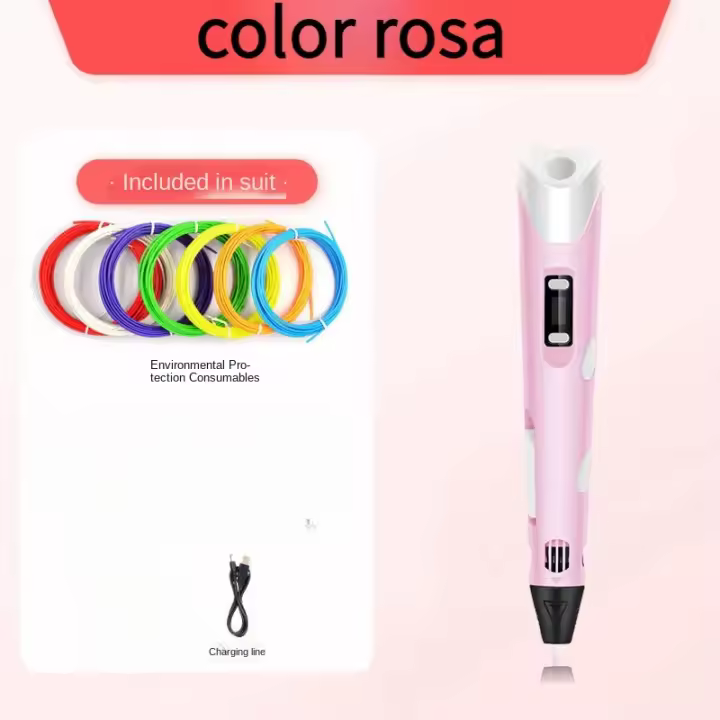 [1 de Junio regalo🎁] Bolígrafo de impresión 3D para niños, recargable, Modelo inalámbrico, ajuste de velocidad inteligente, consumibles Ecológico, antiemaderas, duración de la Maderas, interruptor antitacthil, Bolígrafo de Pintura 3D. - 1