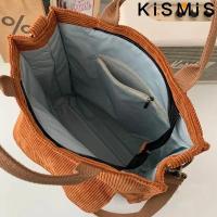Bolso De Hombro Para Mujer De Corduroy Y Tela Con Bolsillo Exterior Bolso De Compras Casual Para Estudiantes Bolsa De Libros - details 3
