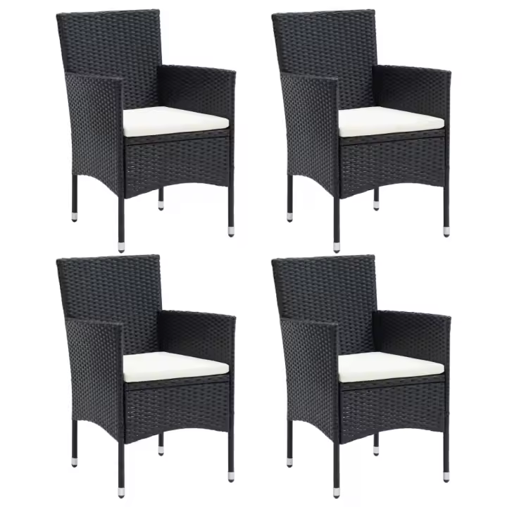 vidaXL Sillas de comedor para jardín 4 unidades ratán sintético - 1