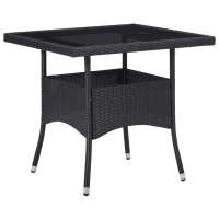 vidaXL Mesa de comedor de jardín ratán sintético en color Marrón/Negro/Beige y más | estructura resistente ideal para salón dormitorio o estudio - details 1