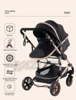 YAZOCO - Cochecito de bebé fácil de doblar, asiento de seguridad, accesorios multifuncionales portátiles, artículos de viaje, estándares europeos, entrega gratuita, gran comodidad en 3 en 1 estrella - details 2