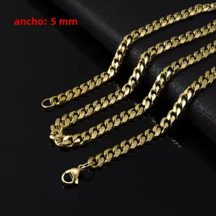 Collar De Cadena De Hilo Clásico Para Hombres Y Mujeres Acero Inoxidable Ancho 2/3/4/5 MM Estilo Figaro Cubano Joyería Moda - 1