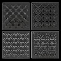4PcsStencil Sashiko De Acrílico Para Bordado Y Costura Manual Plantilla De Línea Cruzada Herramienta De Bordado De 2.5mm De Grueso - details 0