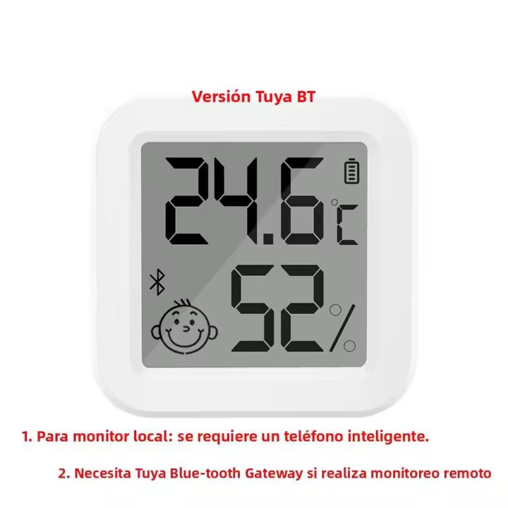 Sensor De Temperatura Y Humedad Inteligente Tuya Con Pantalla LCD Termómetro Higrómetro Mini Control Remoto Por App Para El Hogar - 1