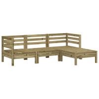 vidaXL Sofá de jardín de 3 plazas con reposapiés madera maciza Douglas Pino blanco, Marrón cera, Douglas natural Conjunto Terraza Muebles Jardín Exterior Juego de Muebles de jardín Mueble Jardín Exterior Muebles de Salon Exterior - details 3