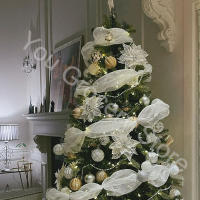 Cinta De Decoración Para Navidad 26cm 10 Yardas Dorada Y Plateada Mesh Para Arbol De Navidad Regalo De Boda DIY Xmas Tree Ribbon - details 9