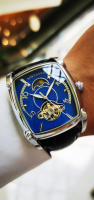 Reloj De Pulsera Mecánico De Lujo Para Hombres Con Fase De La Luna Y Tourbillon Cuarzo Skeleton Automático Manos Luminosas Correa De Cuero Tonneau Resistantes Al Choque Y Agua - details 8
