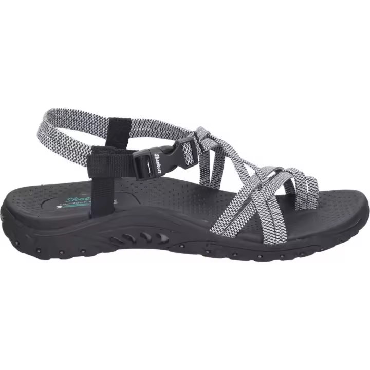 SKECHERS | Sandalia Skechers Reggae Irie Mon para Mujer – Sandalia deportiva en color Negro – Cierre de Clip para Mayor Ajuste – Estilo Deportivo – Cómodas – Ligeras – Modelo 163013-BKW - 1