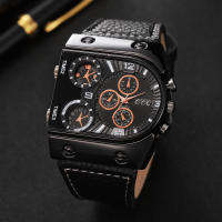 Reloj De Cuarzo Para Hombre Con Gran Dial Y Correa De Cuero Casual Deportivo Y Moda Resistente Al Agua Sin Impermeable - details 0