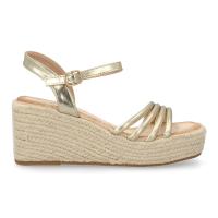 PuntoSalao Sandalias doradas de cuña en yute para mujer TF1601 - details 1
