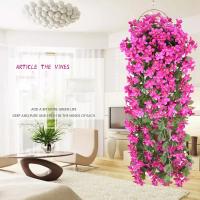 Flores Artificiales Moradas Para Decoración De Fiestas Y Boda Arreglo Floral De Plástico Para Exterior Decoración De Pared Y Jardín - details 0