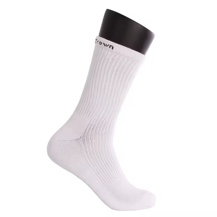 Black Crown - Pack Calcetines Alto - 70% Poliéster, 28% Algodón, 2% Elastano - Set de 3 pares - Blanco. - 1
