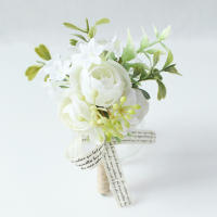 Corsage Rustico Para Novio Y Llavero De Boda Blanco Con Rosa Eucalipto Hiedra Orchidaya Berries Gypsophila Accesorios De Vestimenta Para Bodas Cumpleaños Y Decoración Personal - details 8