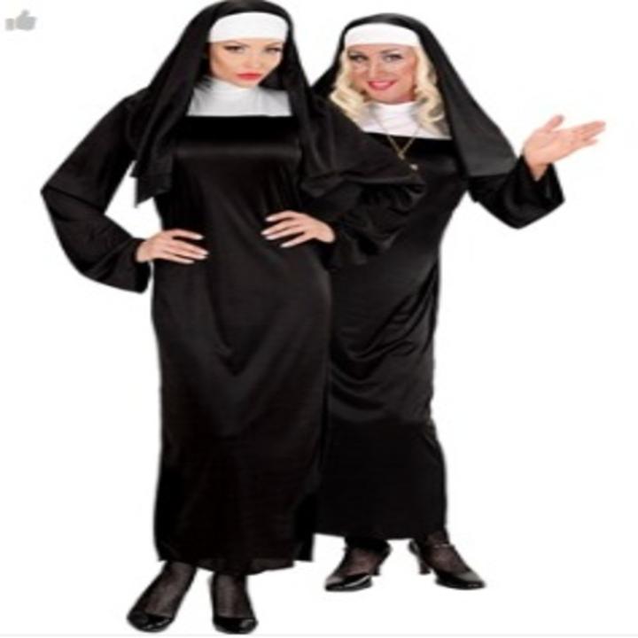 Widmann - Disfraz de Monja Unisex para Adulto, Túnica y Tocado, Material 100 % Poliéster, Perfecto para Fiestas Temáticas