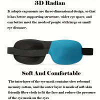 Máscara De Sueño 3D Blindfold Ayuda Al Sueño Almohadilla De Memoria Suave Para Ojos Bloqueo De Luz Para Viajes Cubierta De Ojos - details 5