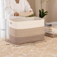 Cesta De Algodón Con Manija Para Almacenamiento Grande Rectangular Super Tela De Hamaca Para Sala De Estar Juguete - details 1