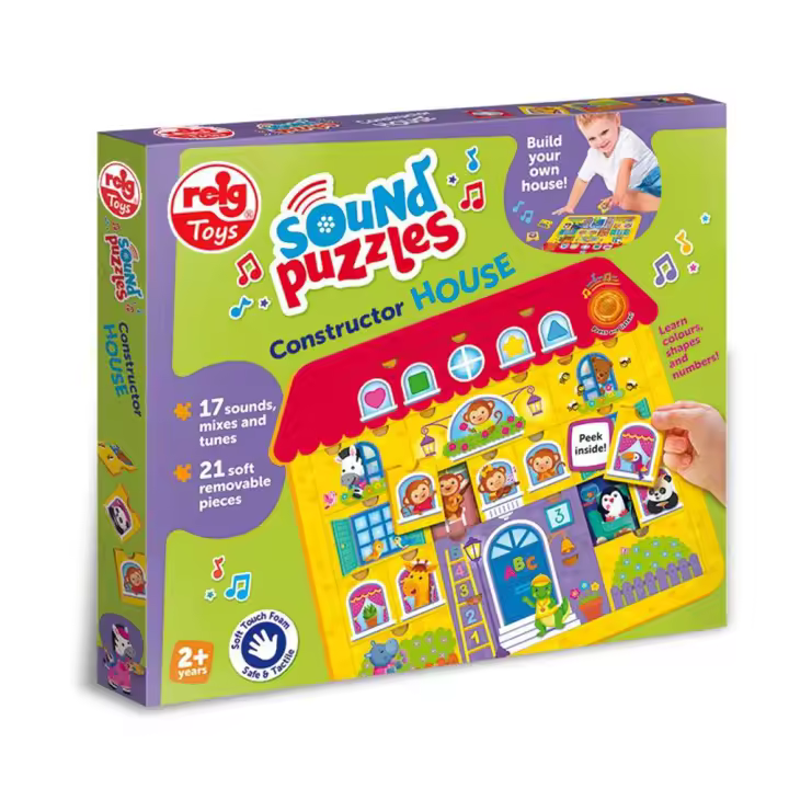 Puzzle Casa construcción con 17 sonidos, mezclas y melodías 17x37x41,5 (Reig RZ6602) - 1