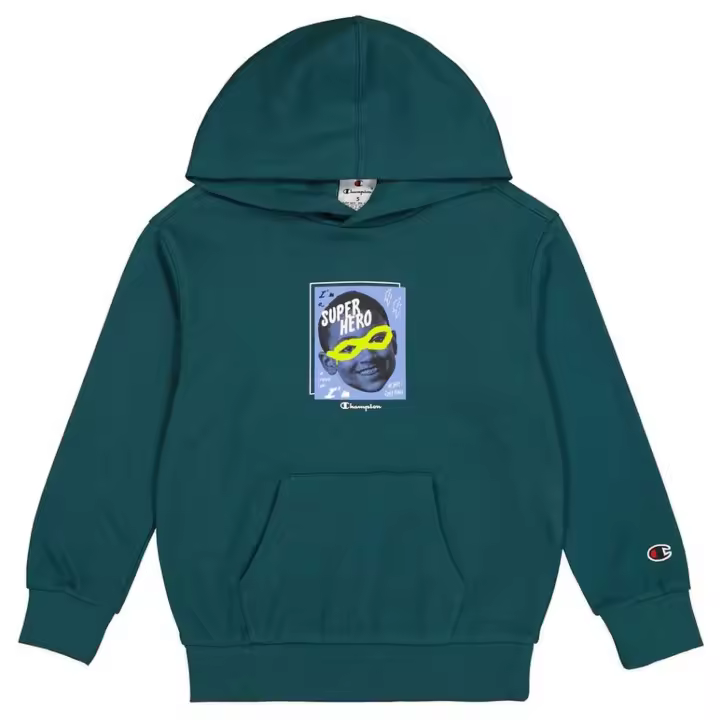 Sudadera con Capucha Champion  para niños en color verde - 1