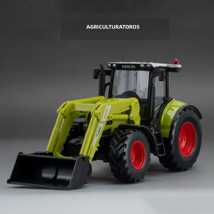 Modelo De Tractor Agrícola De Aleación De Latón 1:32 Para Niños Juguete De Simulación De Rodillo Hydraulico Y Girado Del Neumático Delante Color Verde - 1