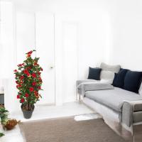 Maceta Árbol Rosal Artificial - Rosas Rojas - 120cm - Karawan. - details 0