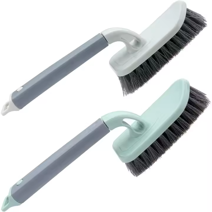 Paquete de 2 cepillos de molienda de servicio pesado, mango de limpieza de piso, baño, fregadero, mango de Limpieza de piso, grietas, cepillo de limpieza de ranura, cepillo de cuerno - 1