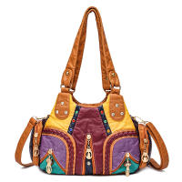 Bolso De Hombro Vintage Yogodlns Para Mujer En Cuero PU Suave Gran Capacidad Bolso De Mano Moda Con Manija De Color Stitching - details 22