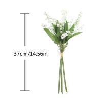 Flores Artificiales Blanca Letra Bellflower Falsas Plásticas Hechas a Mano Decoración De Hogar Para Casamiento Fiesta Boda Novia Portando Bouquet - details 1
