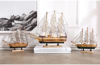 Modelo De Barco De Madera Sólida De Lujo Y Creativo Adorno Retro Para El Hogar Decoración De Arte Hecho a Mano Figura De Madera Para Decoración Del Hogar - details 8