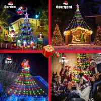 Luces De Cadena Solar Para Exterior 280 LED Estrella Faeir 9 Hileras 9.8ft Luces De Árbol Cascada 8 Modos Impermeables Para Decoración De Jardín - details 3