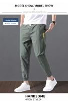 Pantalones Casuales De Verano Tendencia Pantalones Ice Silk Transpirables De Talla Grande Estilo Coreano Vintage 90s Para Hombres - details 4