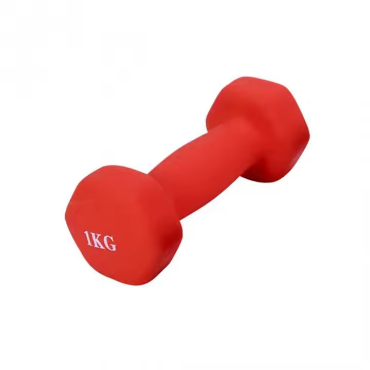 Mediawavestore Mancuerna Neopreno 1kg Rojo - Agarre Ergonómico para Ejercicios Aeróbicos y Fortalecimiento Muscular - 1