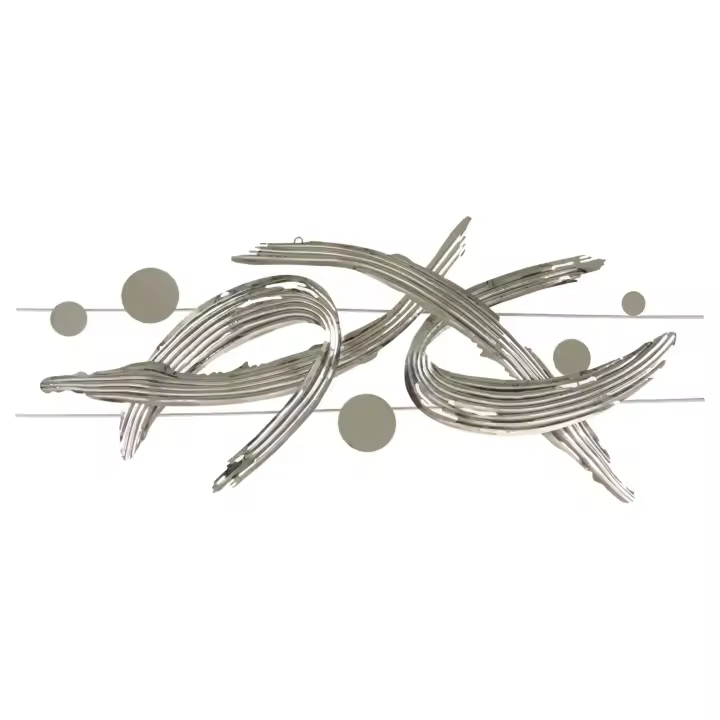 Decoración en Metal 3D Abstracto 1, Metal, Plata, 121x5x52 cm - 1