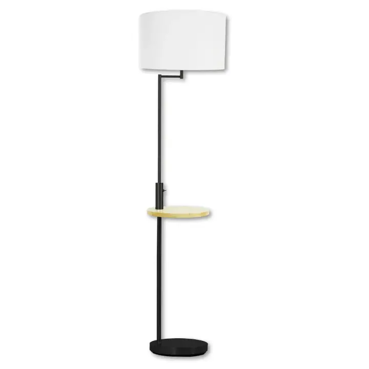 LÚZETE - LÁMPARA DE PIE NEGRO E27 USB PORTIA ALM-APOL | Ilumina Tu Espacio - 1