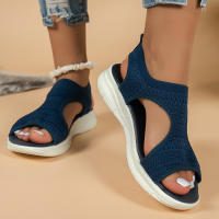 Sandalias De Verano Para Mujer 2024 Cómodas Y Casuales Con Plataforma Y Tacón Medio Talla Grande 43 Material Superior Mesh - details 10
